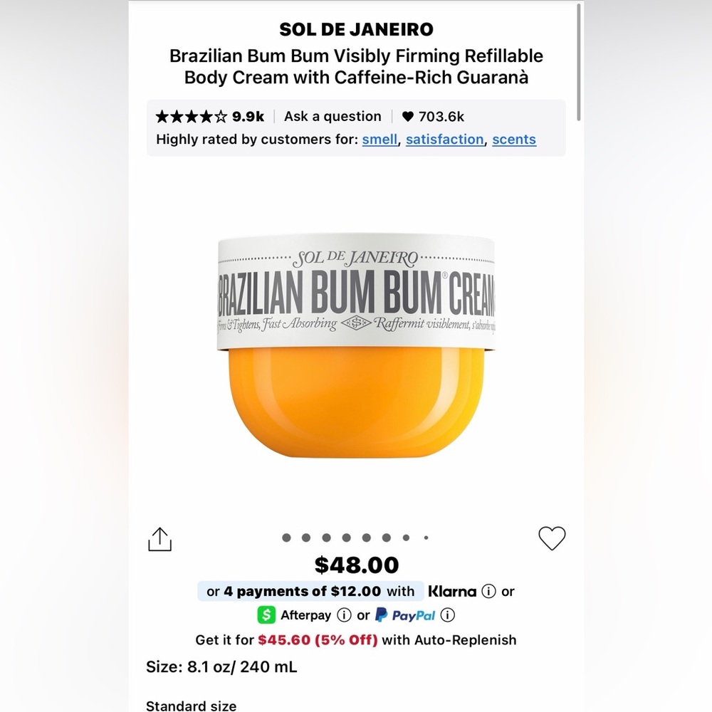 New - SOL DE JANEIRO BRAZILIAN BUM BUM CREAM - 8.1 FL OZ